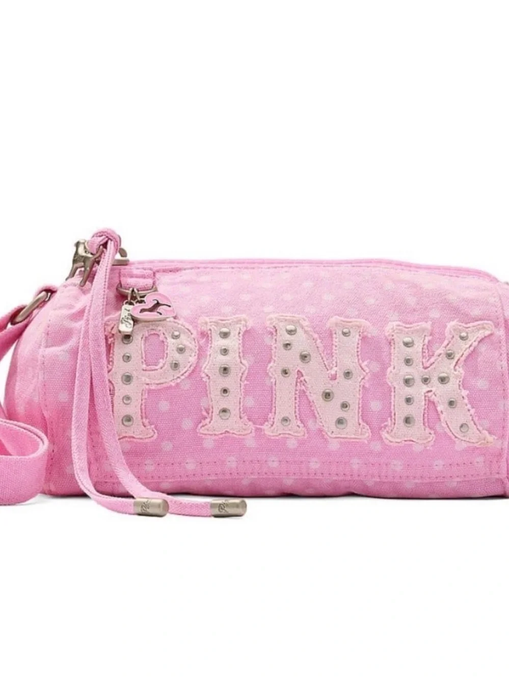 PINK Victoria's Secret Pink Studded 'LOVE' duffle Bag